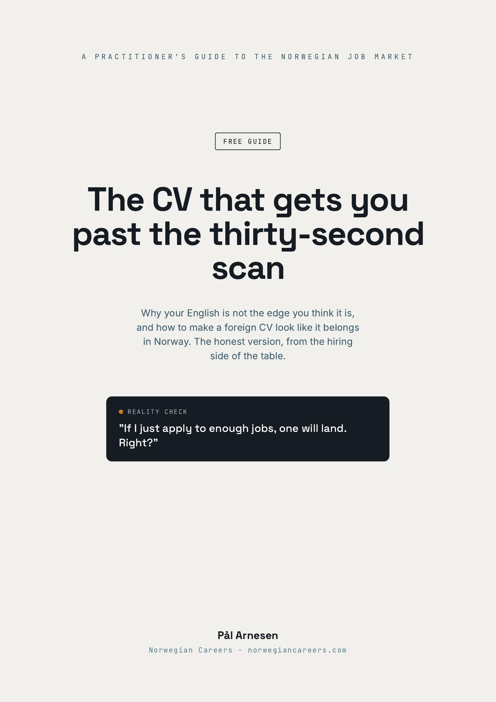 Cover of the free guide: The CV that gets you past the thirty-second scan
